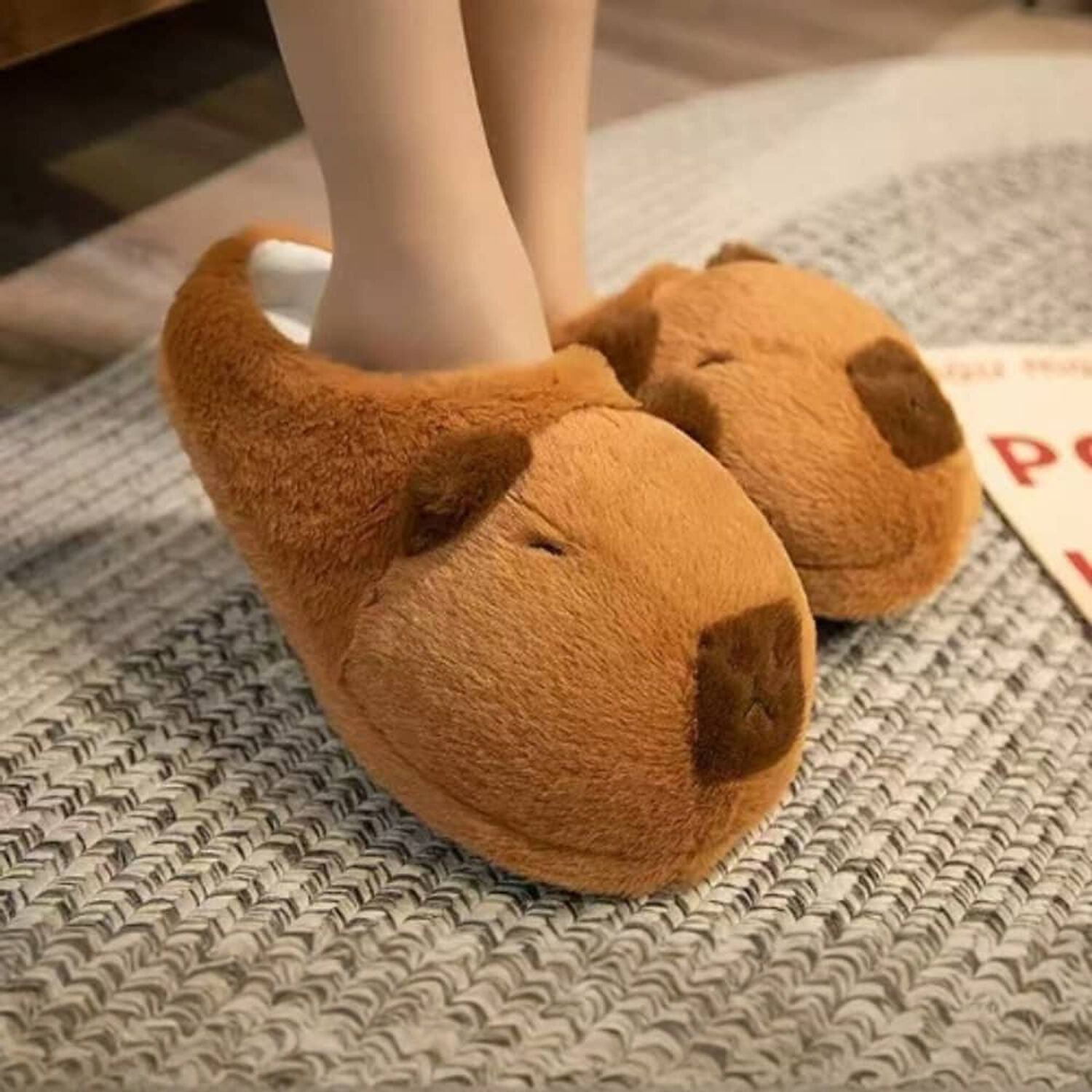 Pantuflas De Algodon Capibara Kawaii Invierno Confort image number 1.0