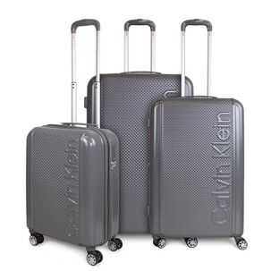 Set 3 Maletas Rome Cabina+mediana+grande Gris Oscuro Calvin Klein