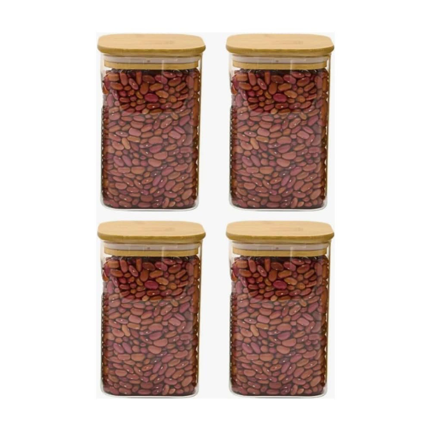 Pack 4 Frasco 500ml Para Condimentos Especias Tapa De Bambu image number 0.0