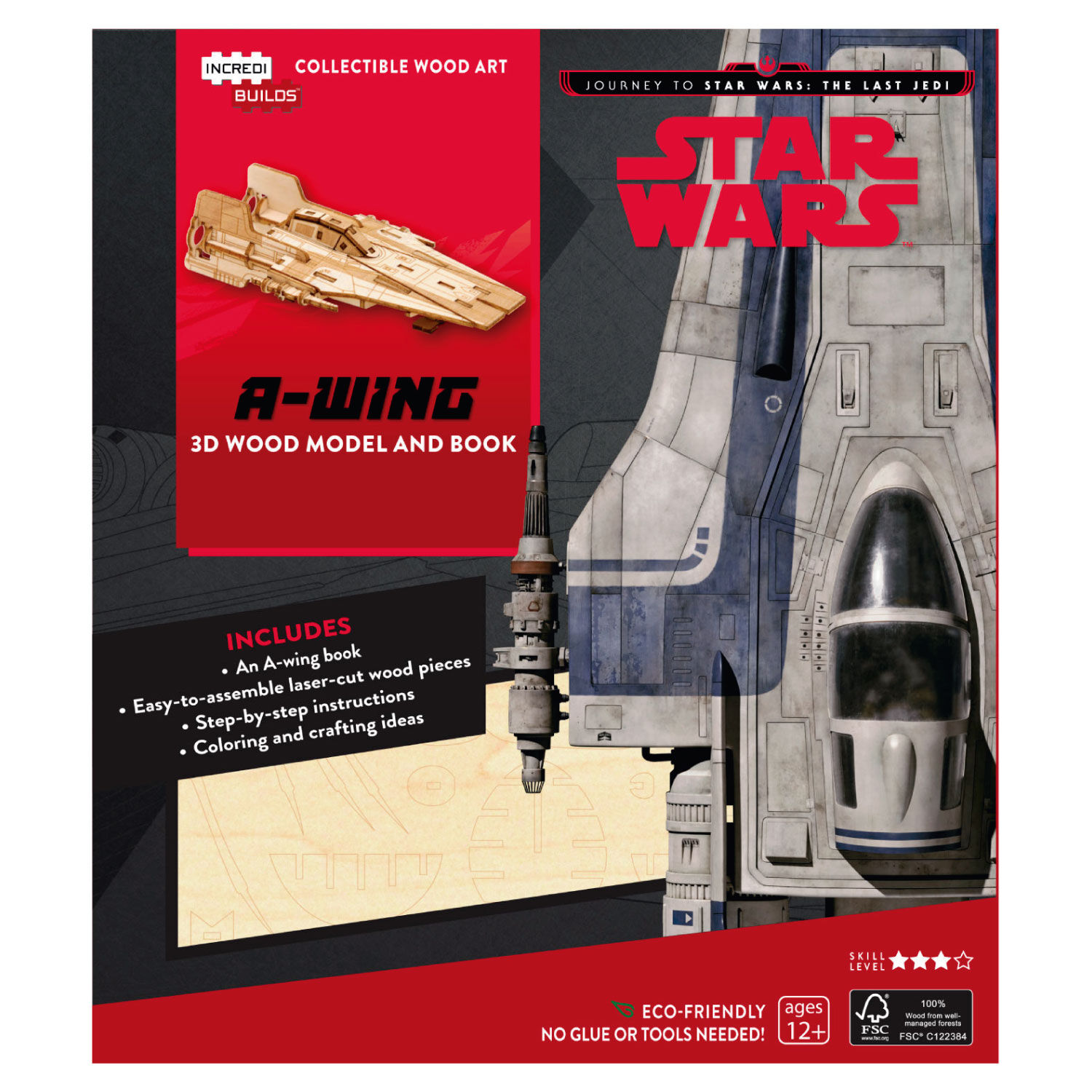 Star Wars The Last Jedi A-wing Libro Y Modelo Armable Madera image number 0.0
