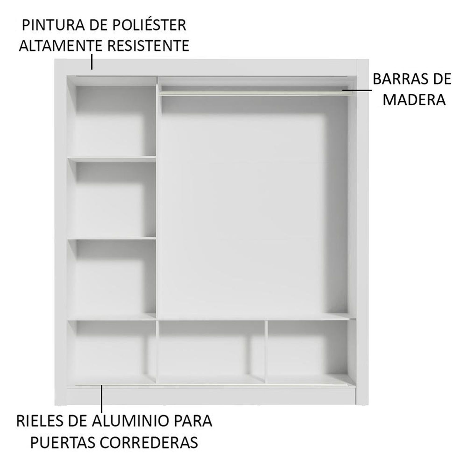 Cl&oacute;set Vekkahome Monaco / 3 Puertas image number 5.0