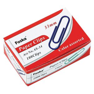 Clips De Colores 33mm 100 Und As-34 Foska