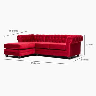 Sof&aacute; Seccional Barra Design Chesterfield Izquierdo / 4 Cuerpos