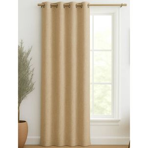 Cortina Engomada Termica 100% Blackout De Tipo Lino