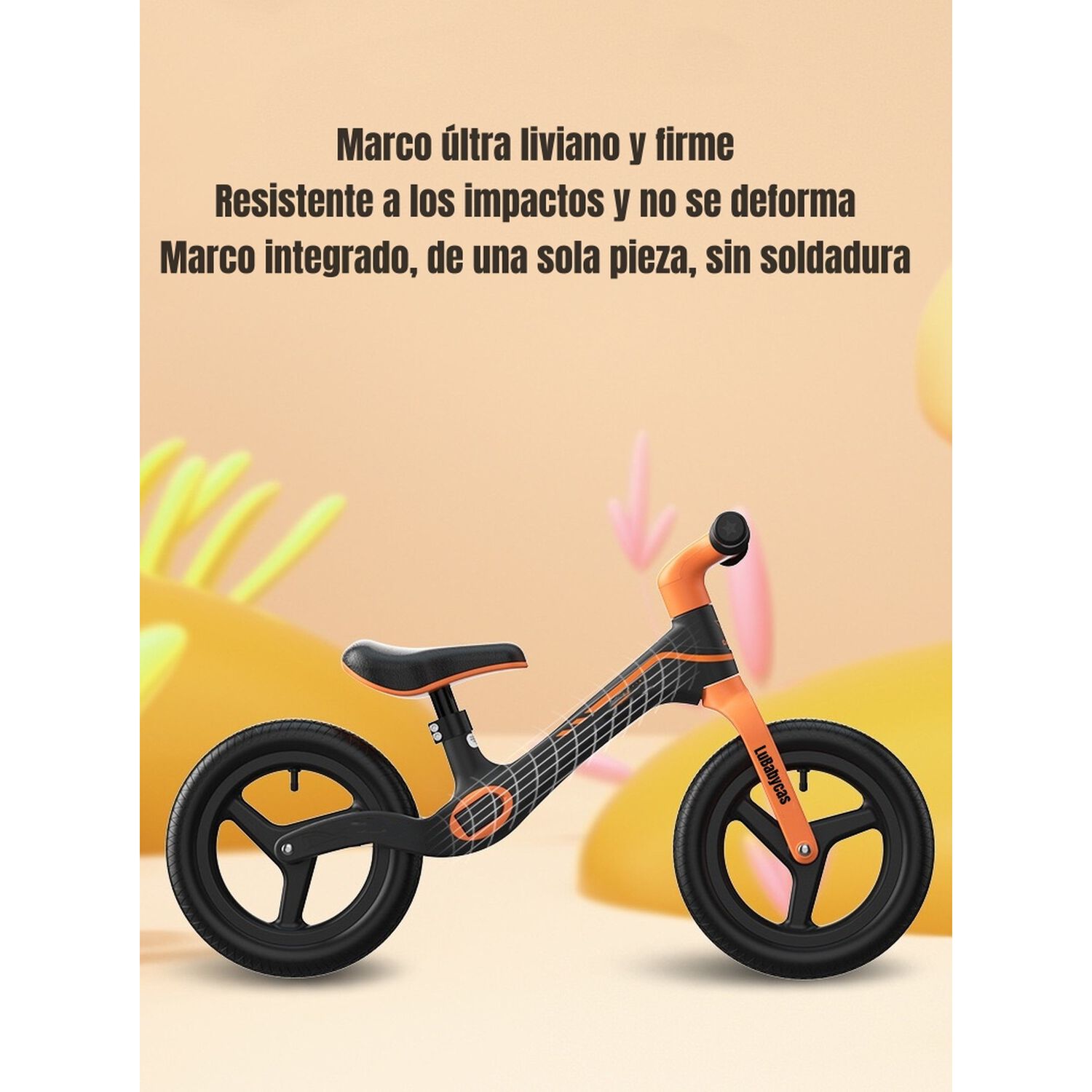 Bicicleta De Equilibrio 2-6 A&ntilde;os Aro 12 Lubabycas Naranja image number 1.0