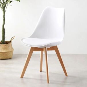 Comedor Mesa 80cms Blanca + 2 Sillas Tulip Blanca