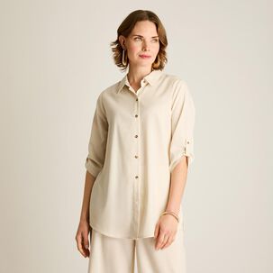 Blusa Botones Carey Manga 3/4 Cuello Camisero Mujer Lorenzo Di Pontti