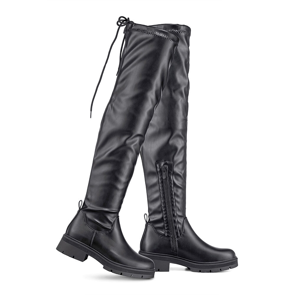 Bota Larga Casual Mujer Eco Cuero Plataforma Moda Weide Zs69 image number 5.0