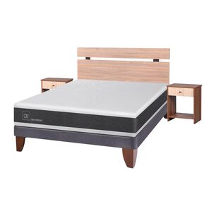 Cama Europea Cic Europea Ortopedic / 2 Plazas / Base Normal + Set De Maderas