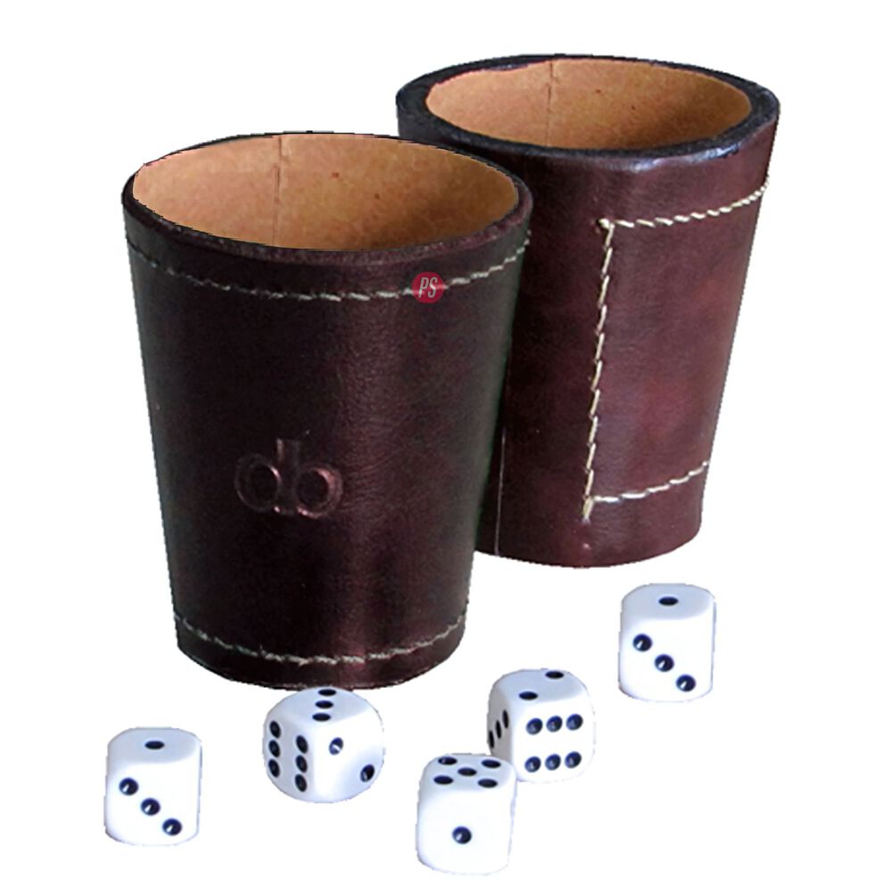 Vaso Cacho Cuero Incluye 5 Dados Dommo Burano Café - Ps image number 1.0