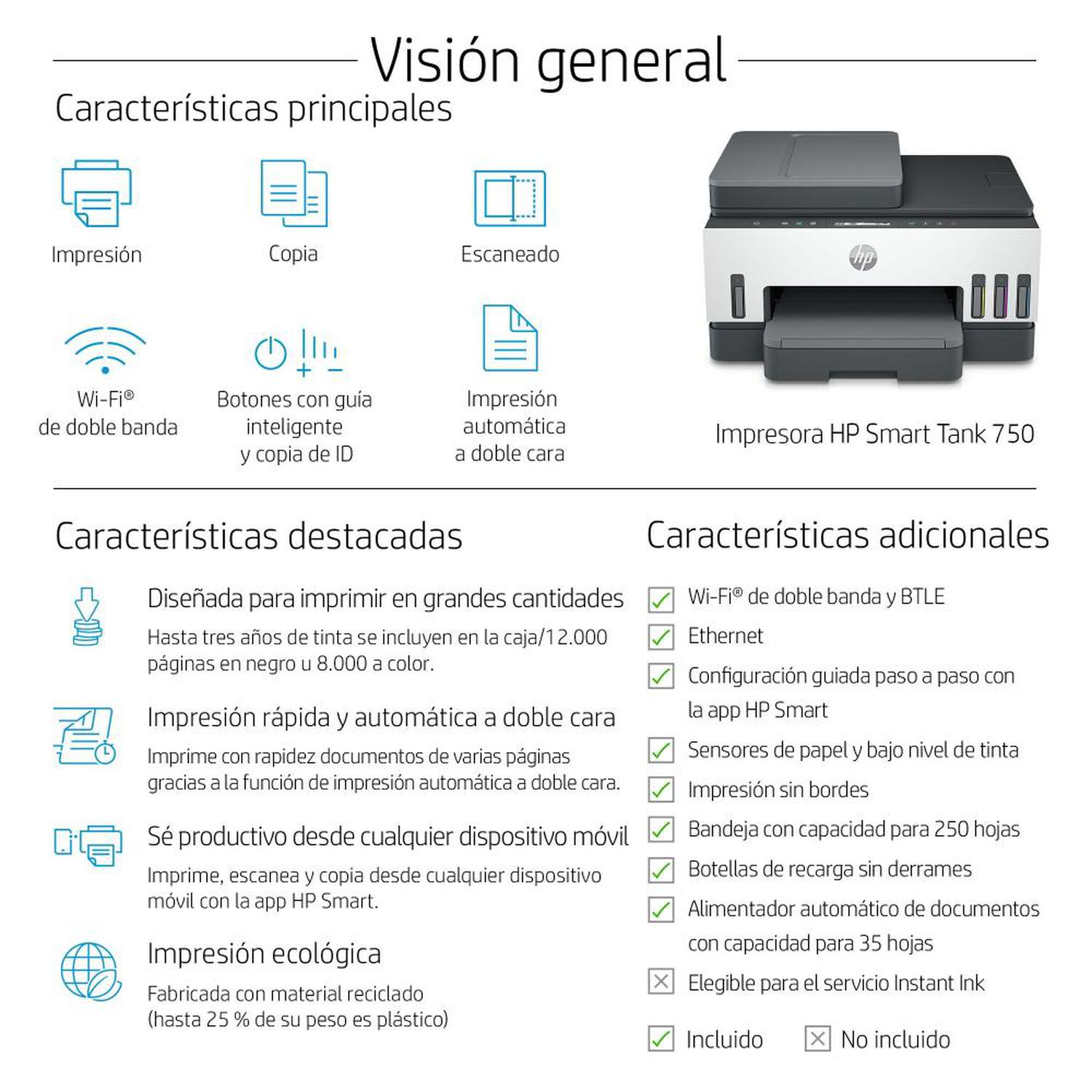 Impresora Multifuncional HP Smart Tank 750 image number 18.0