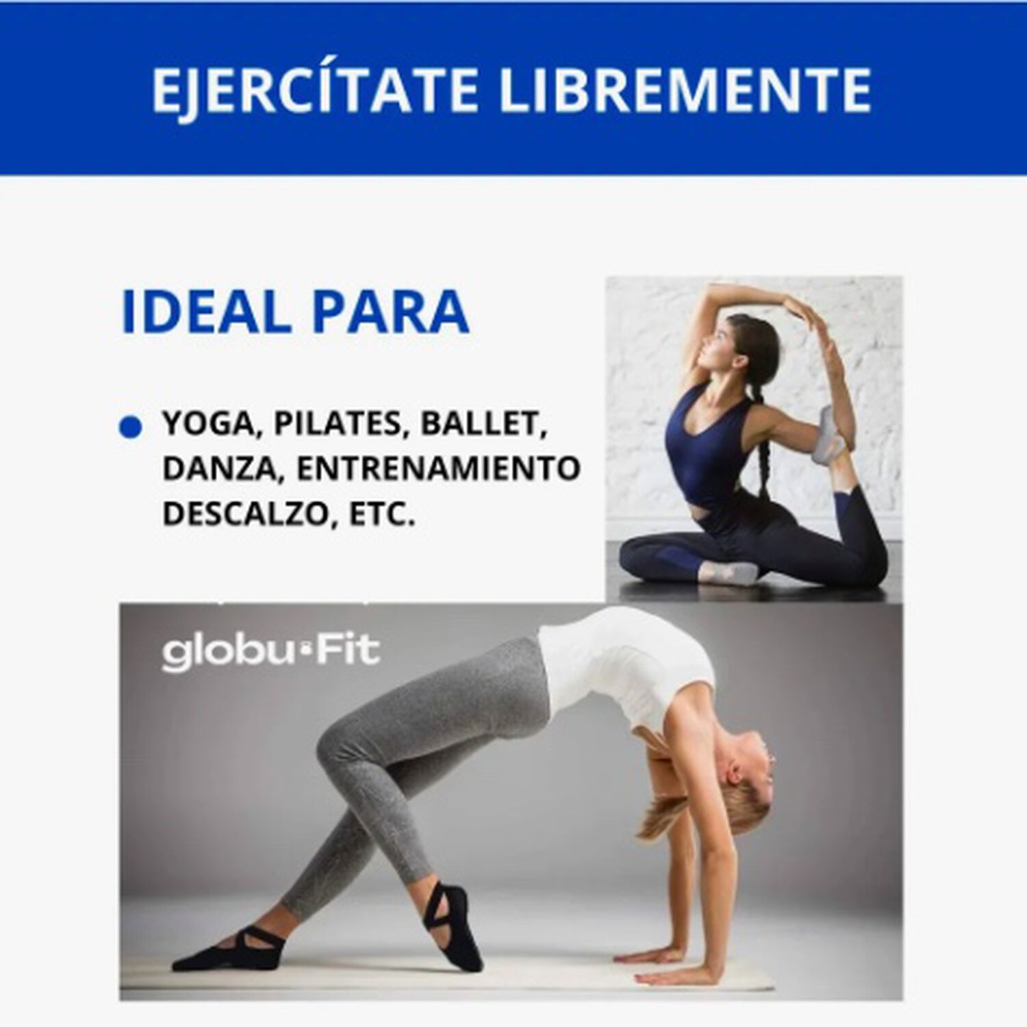 Calcetines Antideslizantes Para Yoga Pilates Set 3 Pares image number 4.0