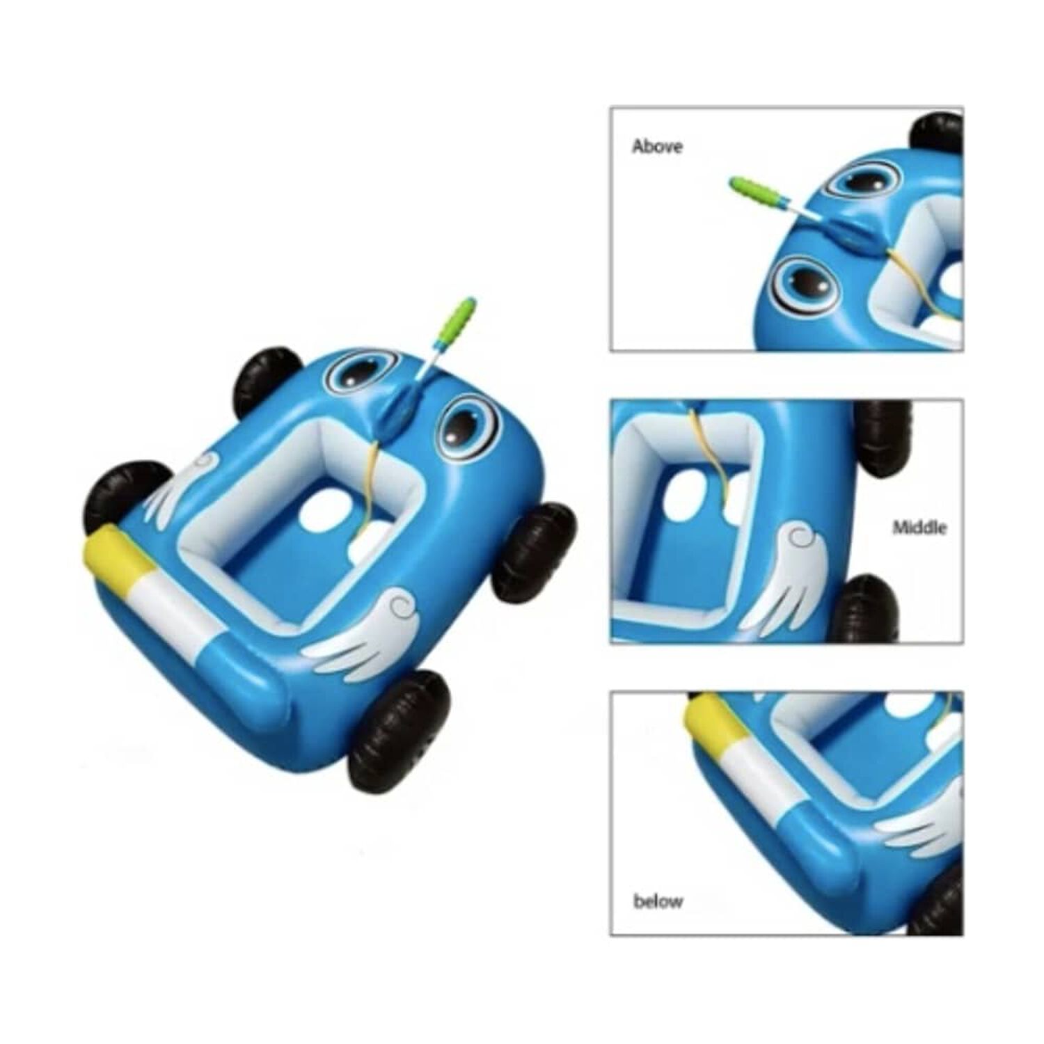 Flotador Autito Inflable Con Pistola Lanza Agua Azul image number 2.0