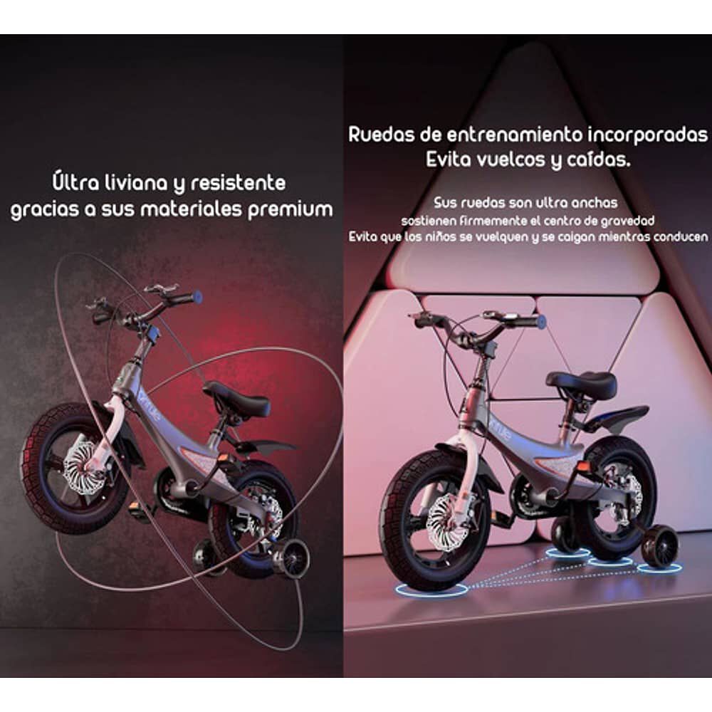 Bicicleta Infantil 2-5 A&ntilde;os Ni&ntilde;a Aro 12 Lubabycas Rosada image number 5.0