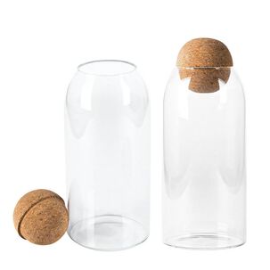 Set 2 Botellas Frascos Contenedor 570ml Vidrio 10cm Tapa