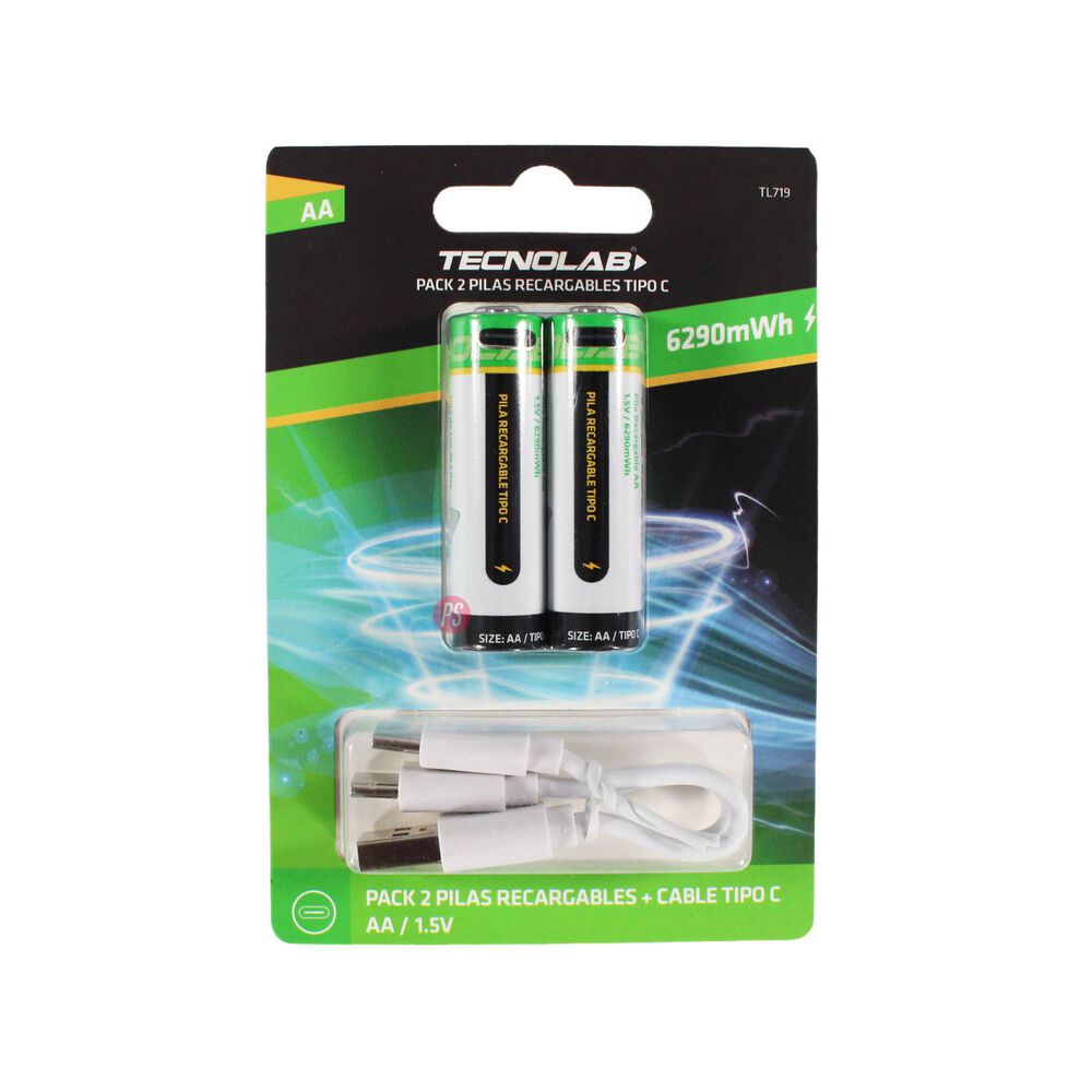 Pack 2 Pilas Aa Recargables Usb 6290mwh - Ps image number 2.0