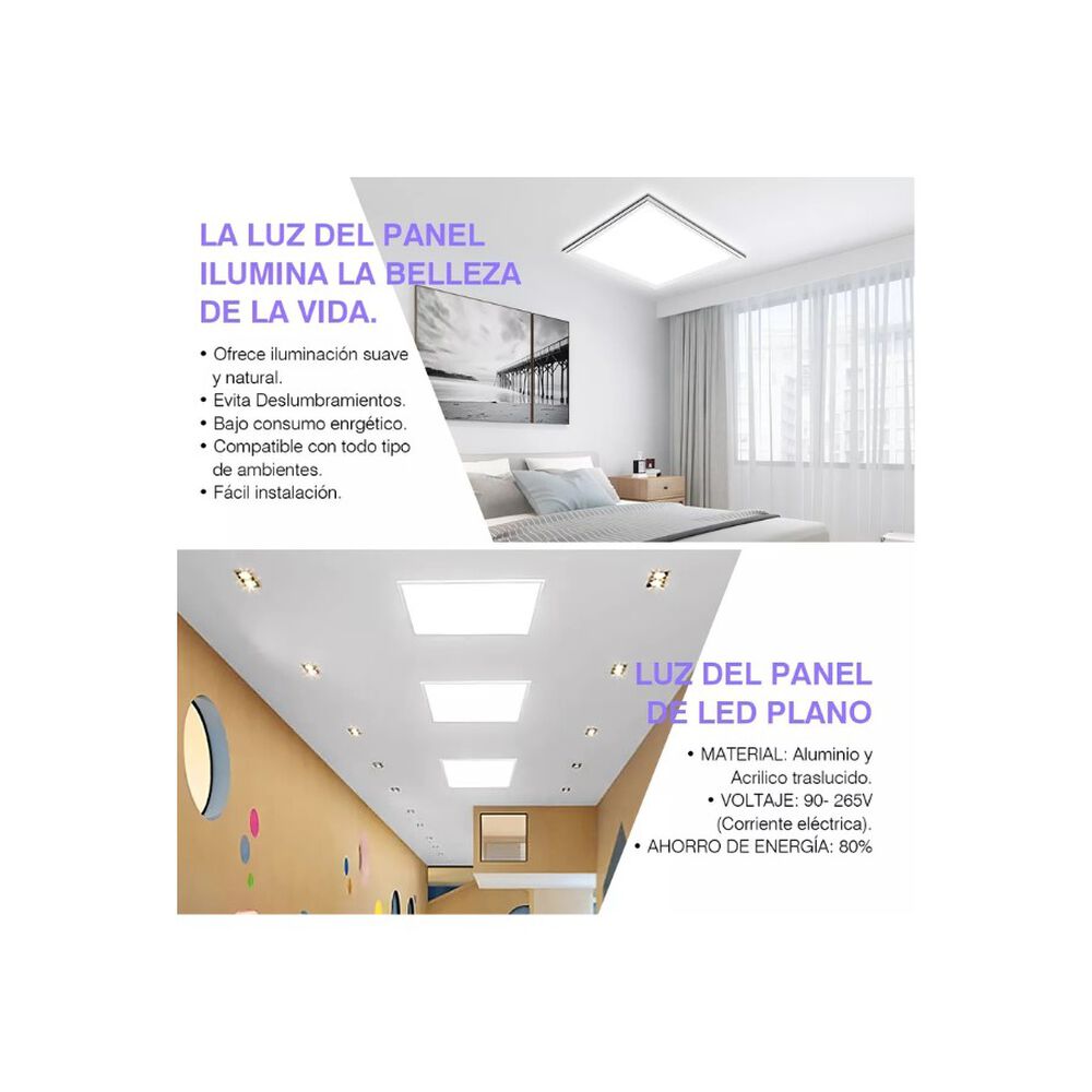 Panel De Luz Lámpara Led Luminaria Ultrafina Luz Blanca 59x59 image number 4.0
