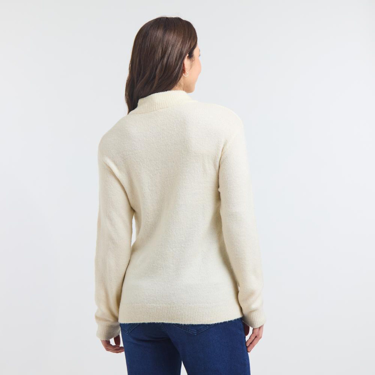 Sweater Liso Aplicaci&oacute;n Perlas Cuello Redondo Mujer Geeps image number 3.0