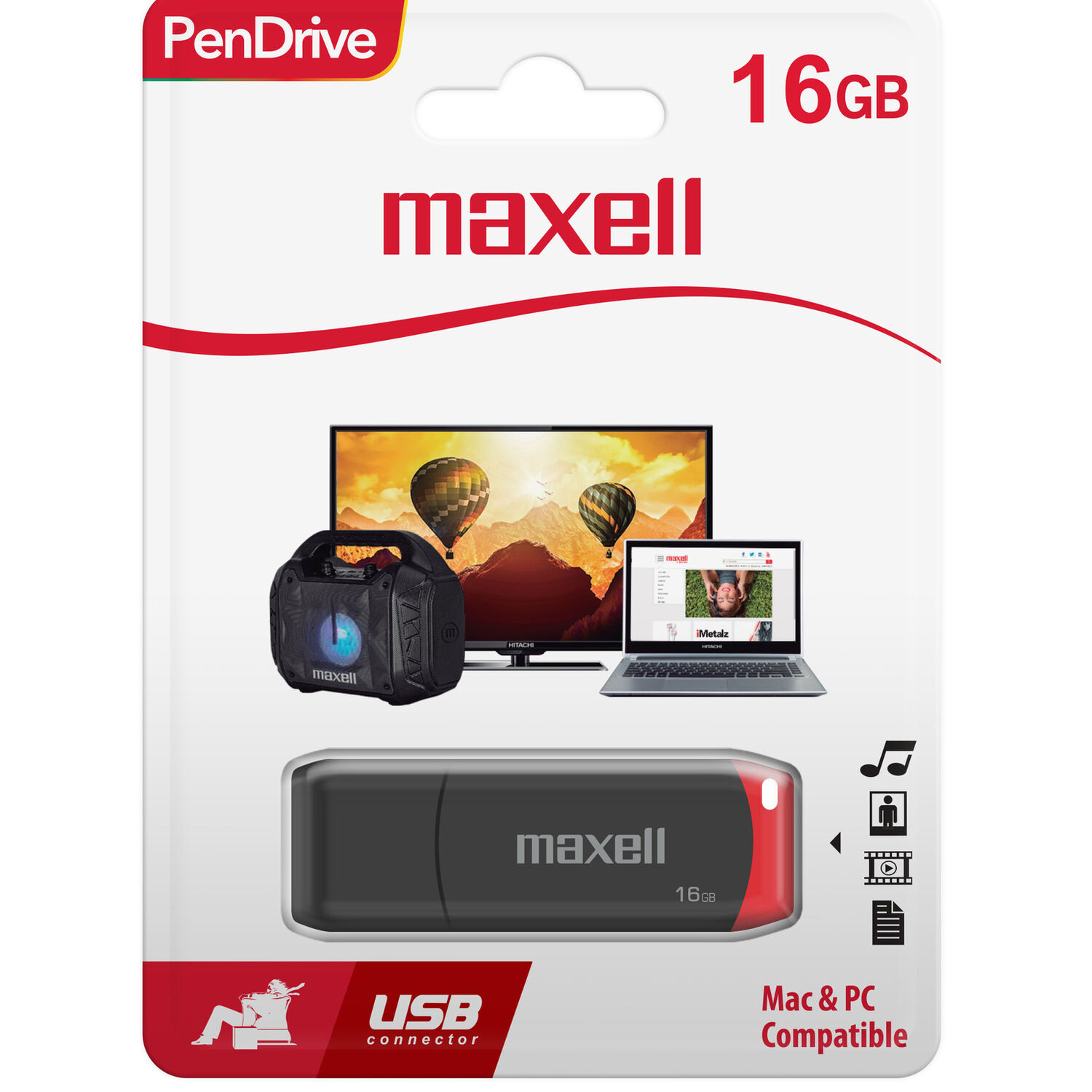 Pendrive Maxell Usbpd 16gb 2.0 Rojo image number 1.0