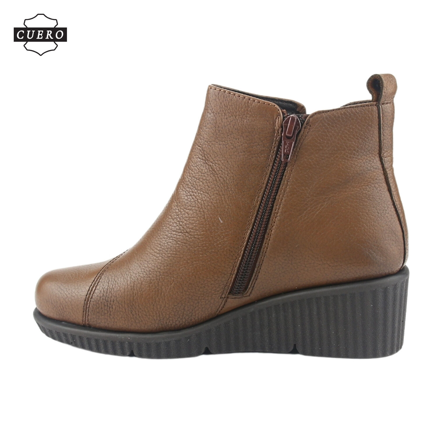 Botin De Cuero Chalada Mujer Mosqueta-1 Caf&eacute; Casual image number 2.0