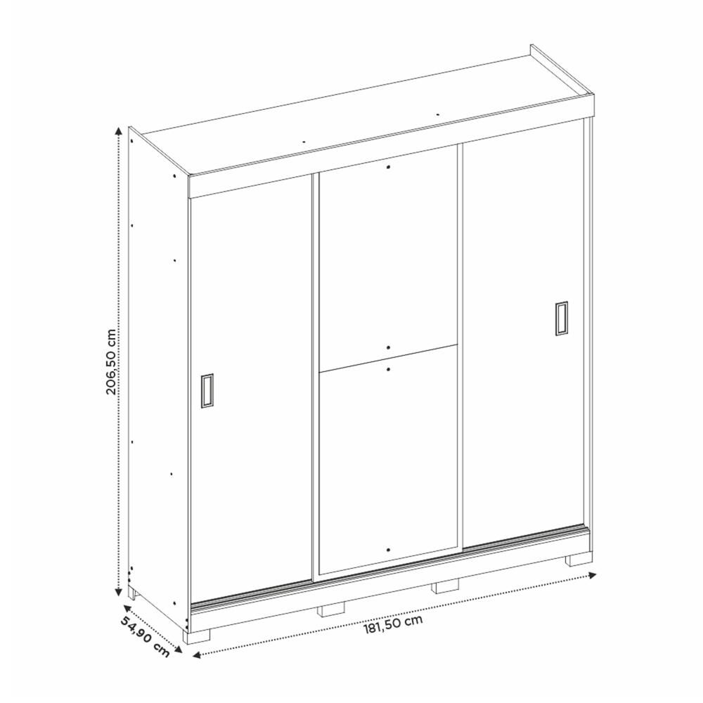 Clóset Home Mobili Closet Renata / 3 Correderas, 3 Puertas / 4 Cajones image number 3.0