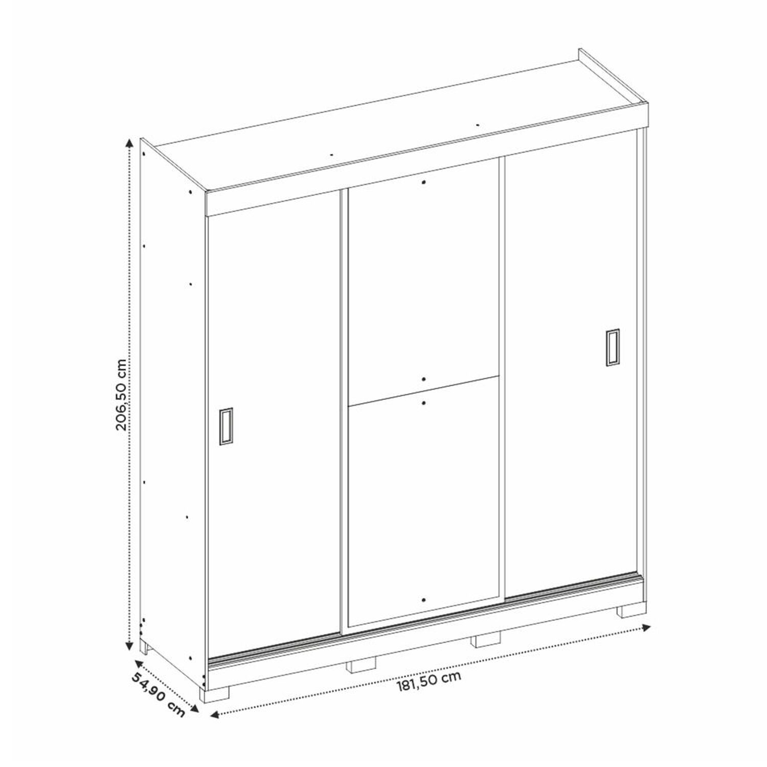 Cl&oacute;set Home Mobili Closet Renata / 3 Correderas, 3 Puertas / 4 Cajones image number 3.0