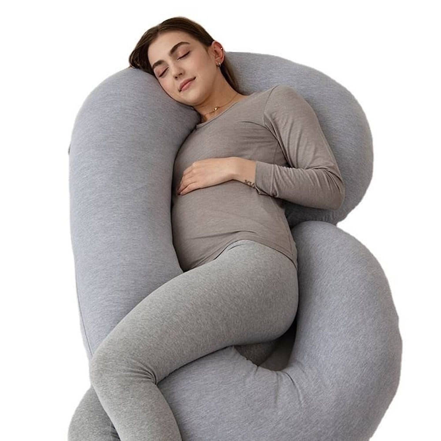 Cojin Almohada Maternal Gris Pre Y Post Natal Funda Extra Suave image number 0.0