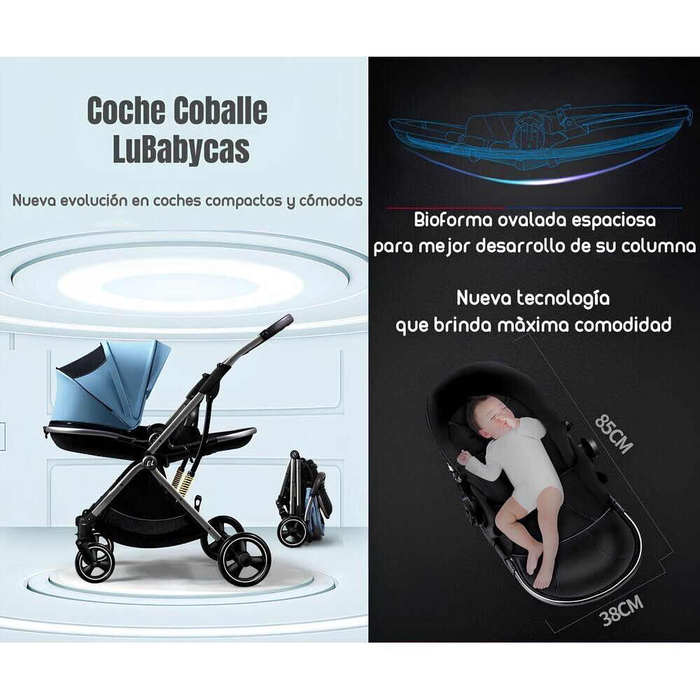 Coche De Paseo Modo Apego Y Panor&aacute;mico Negro Lubabycas image number 4.0