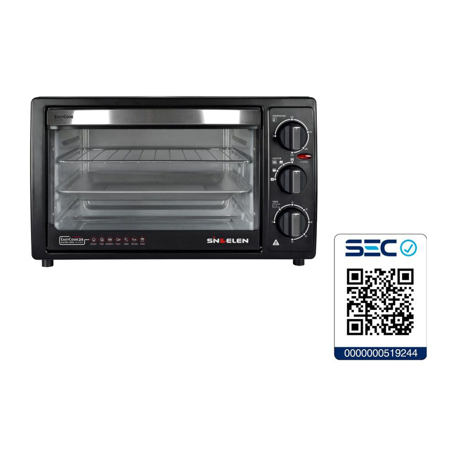 Horno El&eacute;ctrico Sindelen HE-255NG / 25 Litros / 1200 Watts image number 3.0