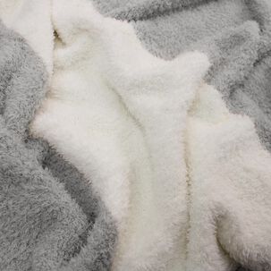 Manta De Franela Nautica 127x152 Fluffy Cama Sof&aacute; Suavidad Superior Gris