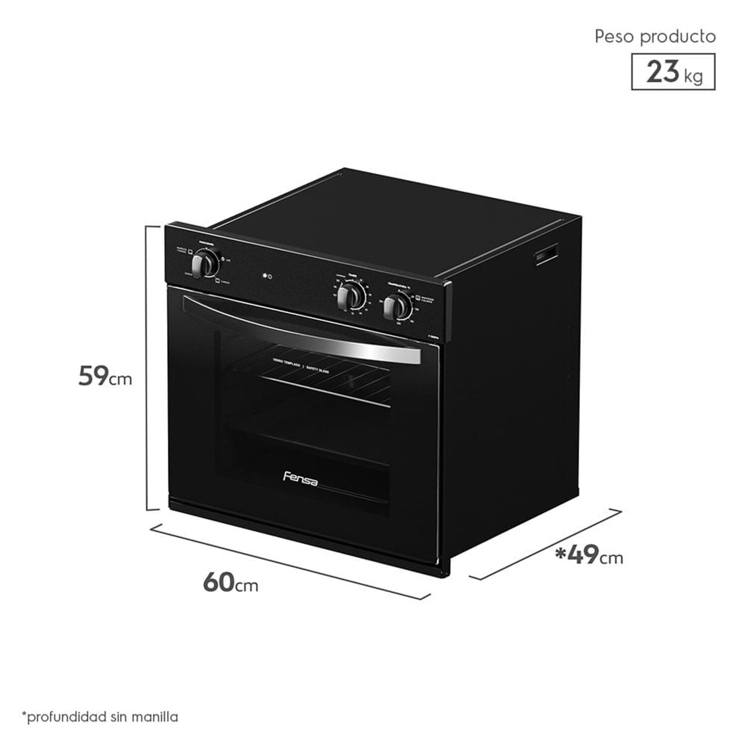 Horno Empotrable El&eacute;ctrico 66l F 1060n A Negro image number 1.0