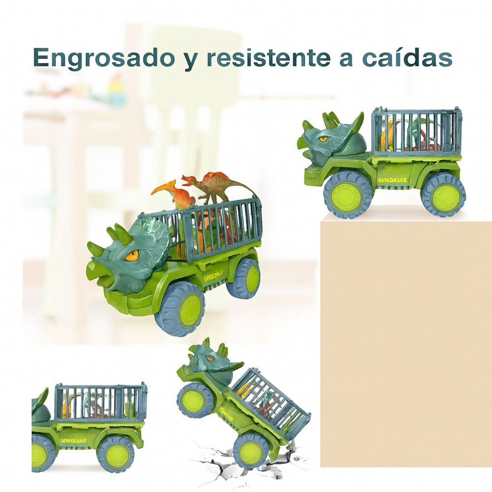 Cami&oacute;n Transporte Dinosaurios Triceratops Rex Juguete Ni&ntilde;os image number 2.0