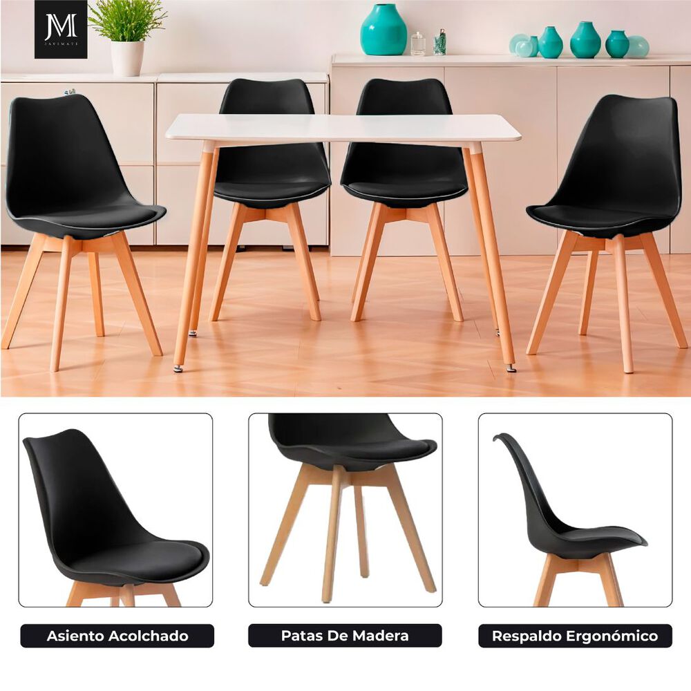 Silla Comedor Tulip Negro image number 6.0