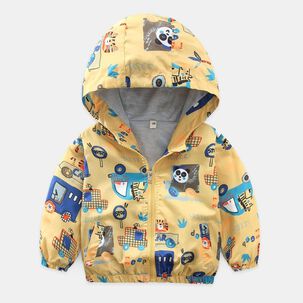 Cortaviento Impermeable Chaqueta Estampado Ni&ntilde;o Y Beb&eacute; Yellow Panda