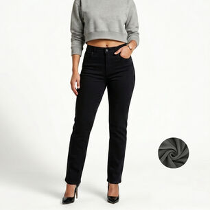 Jeans Pantalon Recto Forro Polar Mujer