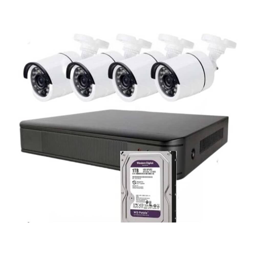 Kit Cctv 4 Camaras De Seguridad 2 Mp Ahd Con Disco Duro 1 Terabyte image number 0.0