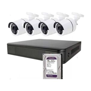 Kit Cctv 4 Camaras De Seguridad 2 Mp Ahd Con Disco Duro 1 Terabyte