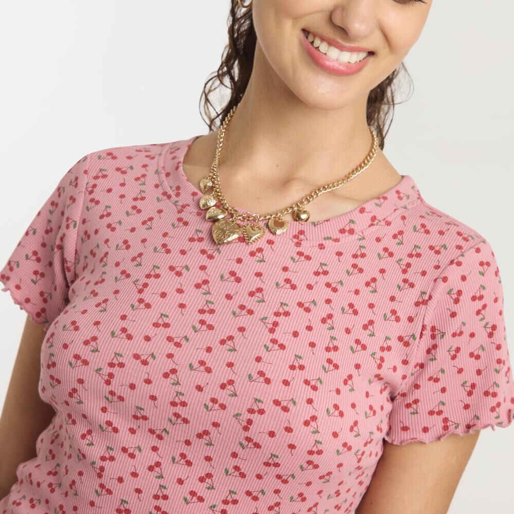 Polera Crop Micro Pint Manga Corta Cuello Redondo Mujer Freedom image number 4.0