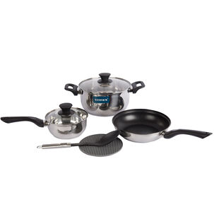 Bateria De Cocina Acero Inoxidable 7 Piezas Vitrex