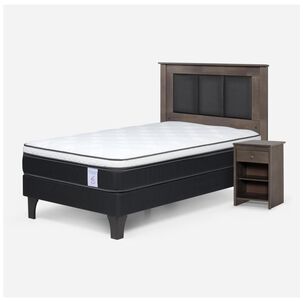 Cama Europea Rosen New Style 6 / 1 Plaza / Base Normal + Set De Maderas
