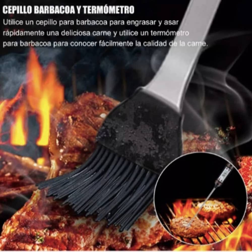 Juego De Utensilios De Acero Inox Para La Parrilla 25 Uds image number 3.0