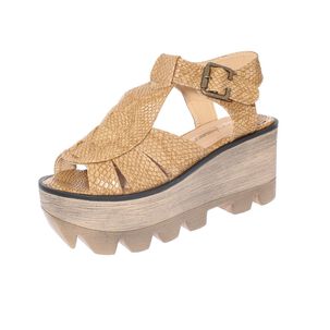 Sandalia Plataforma Beige V&iacute;a Franca Art. 5cp1601cbeige