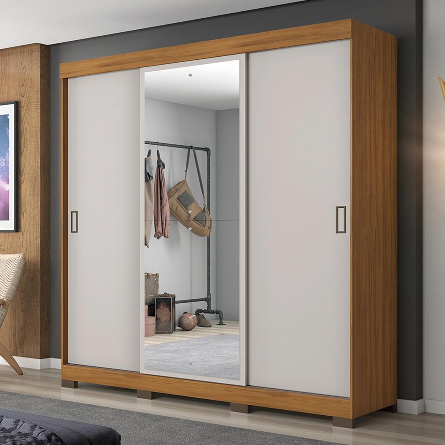 Cl&oacute;set Home Mobili Closet Renata / 3 Correderas, 3 Puertas / 4 Cajones image number 4.0