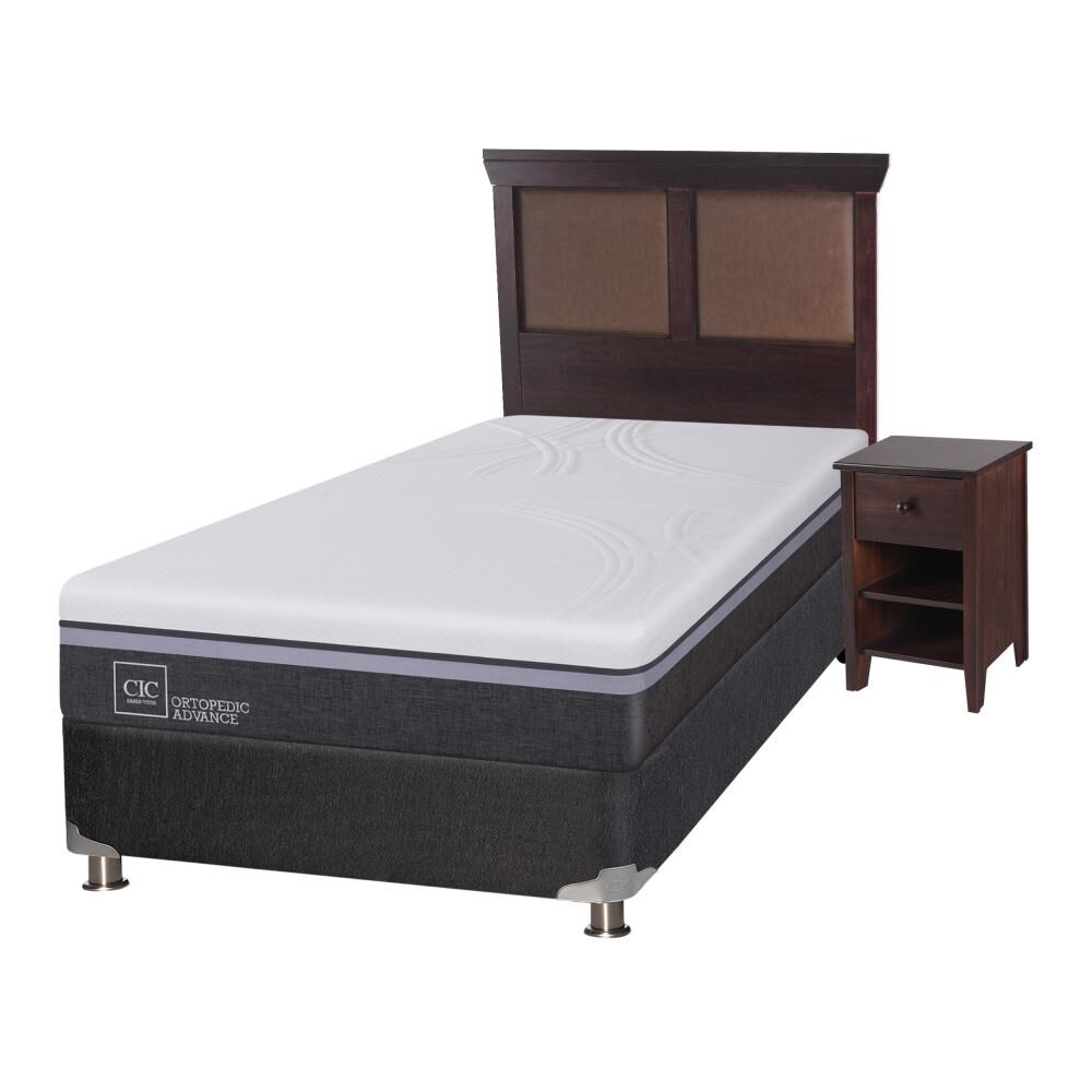 Box Spring Cic Ortopedic / 1.5 Plazas / Base Normal  + Set De Maderas image number 1.0