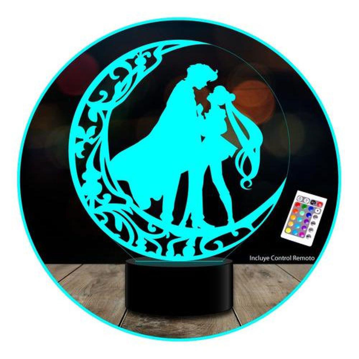 Lampara Ilusion 3d Sailor Moon Ytuxedo Mask Control Remoto image number 0.0