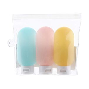 Set 3 Botellas Silicona Recargables Para Viajeros 60 Ml