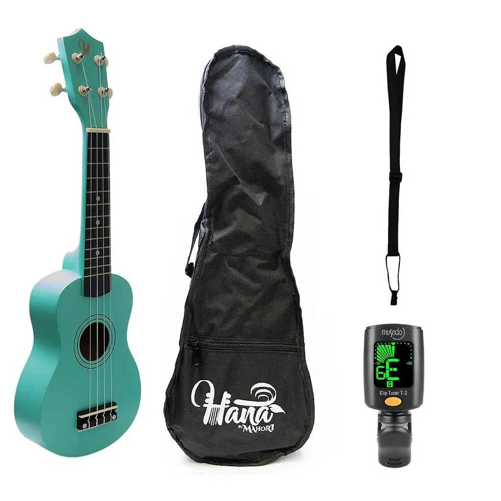 Pack Ukelele Soprano Hana Verde+funda+afinador+strap Allegro image number 0.0