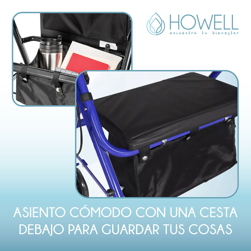 Burrito Ortopedico Andador Howell 4 Ruedas Freno Y Asiento image number 6.0