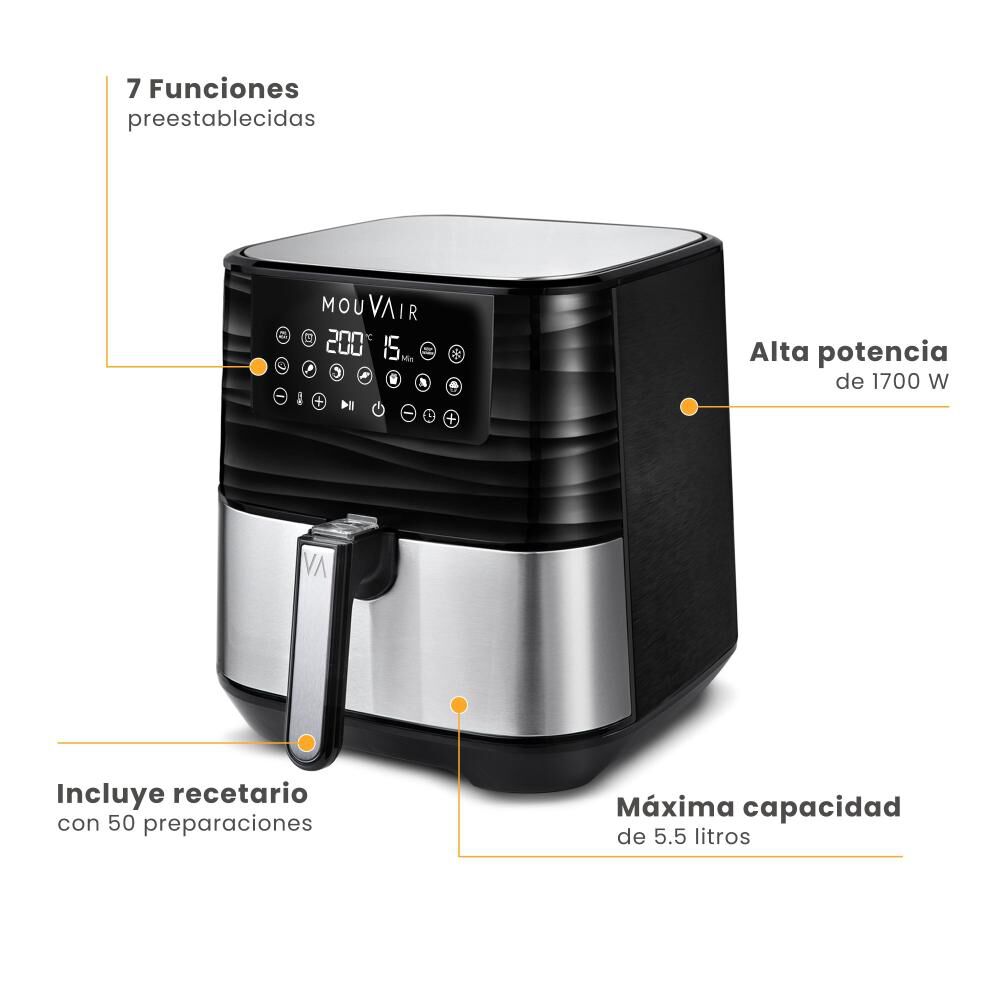 Freidora De Aire 5.5l Mouvair Gourmet image number 2.0