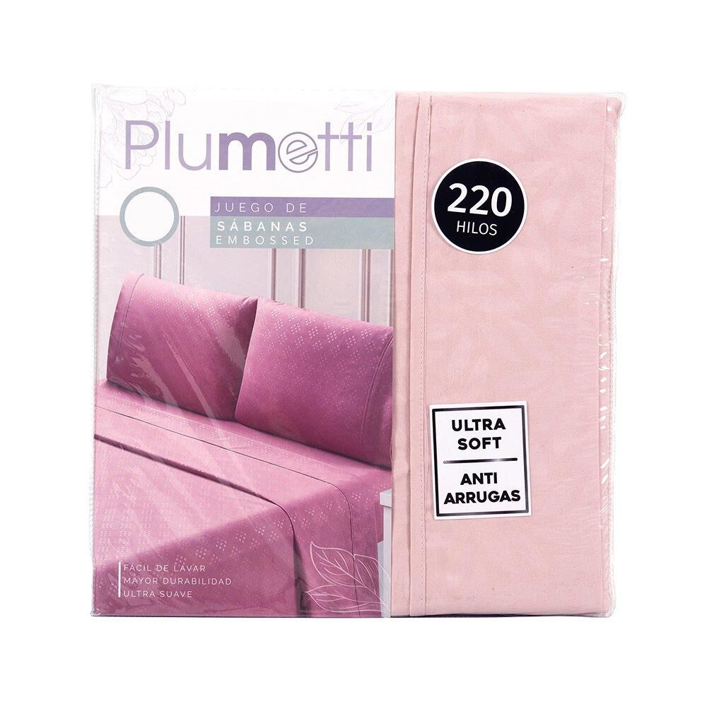 Sabana Plumetti Embossed 1.5 Plazas Rosado image number 4.0